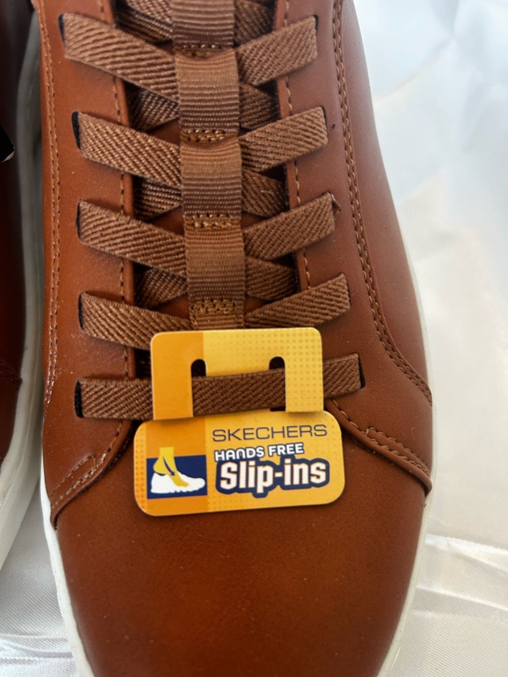 Skechers Slip-ins Court Break Double Vent Brown Cognac Men Size 10 183177 NIB - Picture 5 of 8